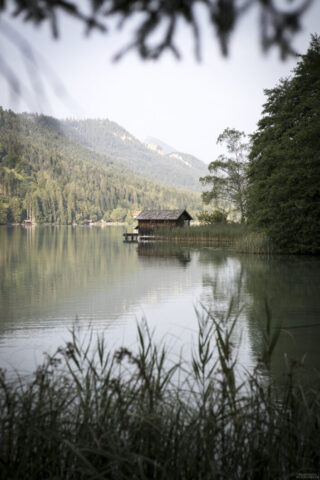 bootshaus mit steg, und Natur